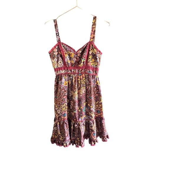 Vintage Betsey Johnson Women's Paisley Print 100% Silk Y2K 90s 2000s Size 4 - Picture 2 of 11